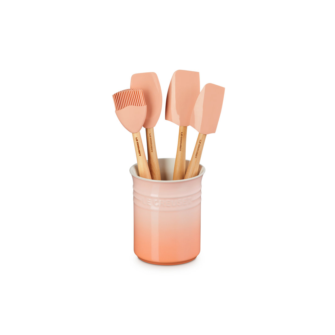 Craft Series 5-Piece Utensil Set With Crock, Peche Le Creuset