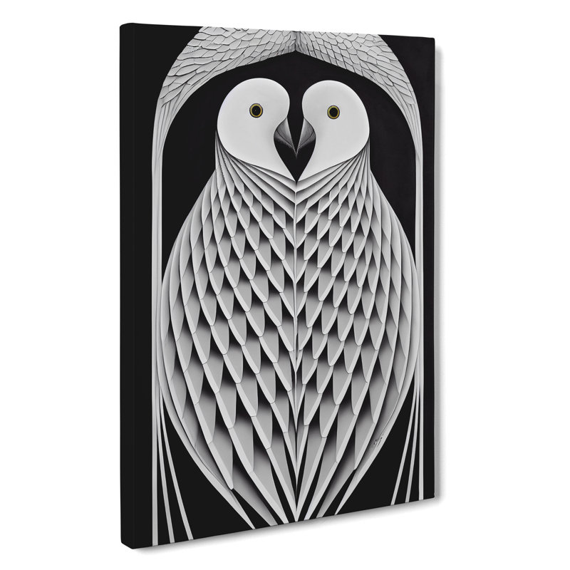 Symmetrical Birds Abstract - Wrapped Canvas, 60cm H x 35cm W x 3cm D