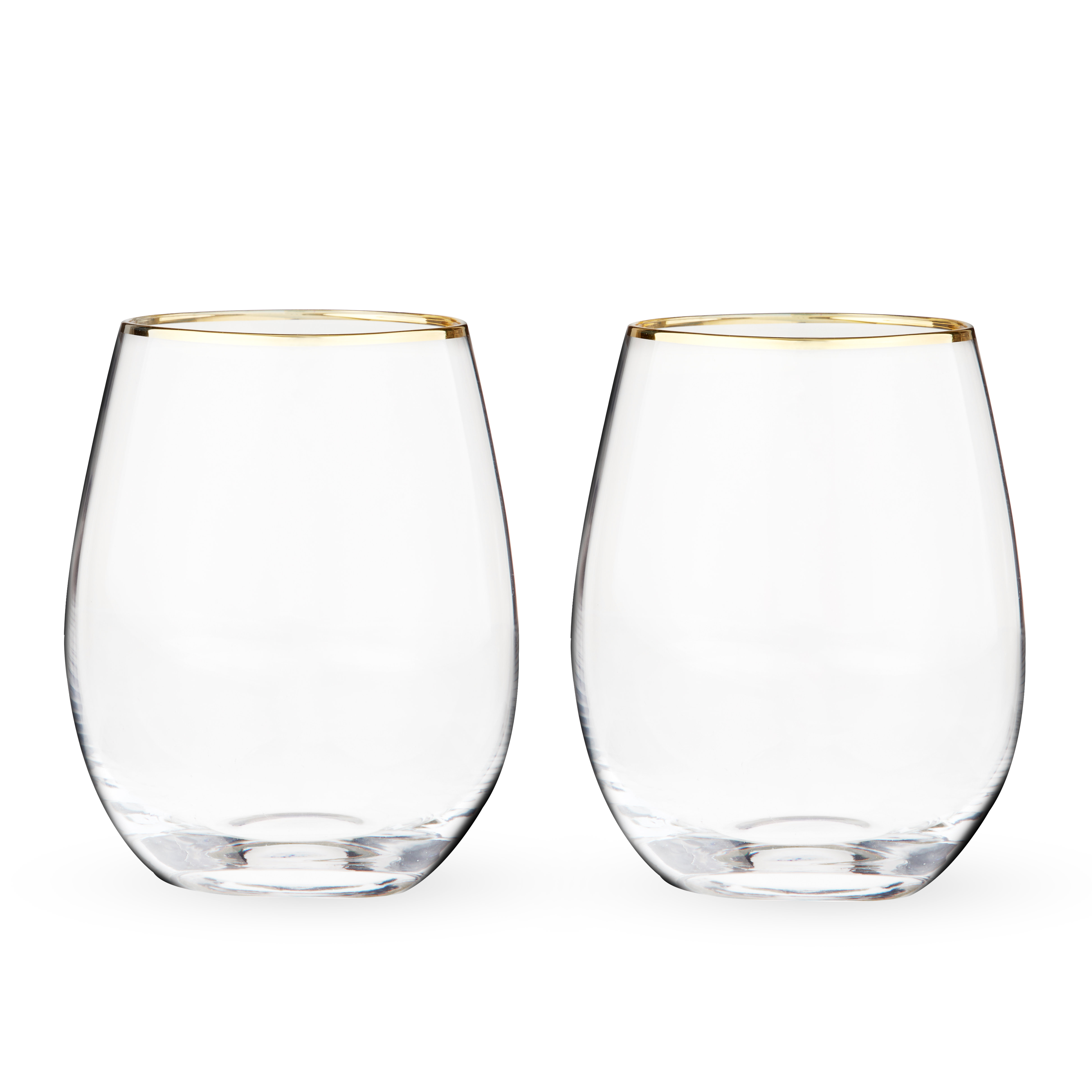 Get Twine Gilded Champagne Flutes, Gold Rimmed Clear Wine Glass Set, Stemless  Wine Glasses, Set of 2, 10 Ounces Delivered