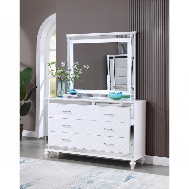 Miroir champagne argenté