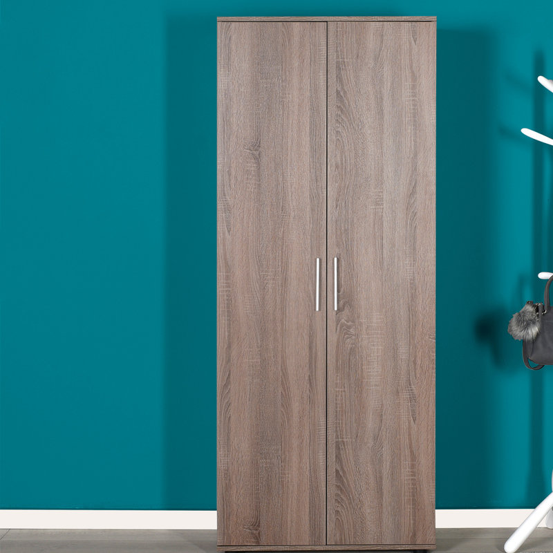 Modern White Shoe Cabinet, 76 x 73.6 x 14.2 inches | 100% Melamine Coated Particle Board, Thickness: 0.6 inches | Numerous Shelves, Wall Mountable | Elegant Storage Solution for Entryway & Hallway