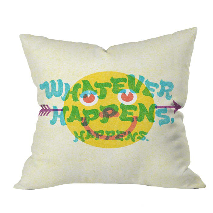 Whatever Happens Outdoor Throw Pillow, 18" x 18"