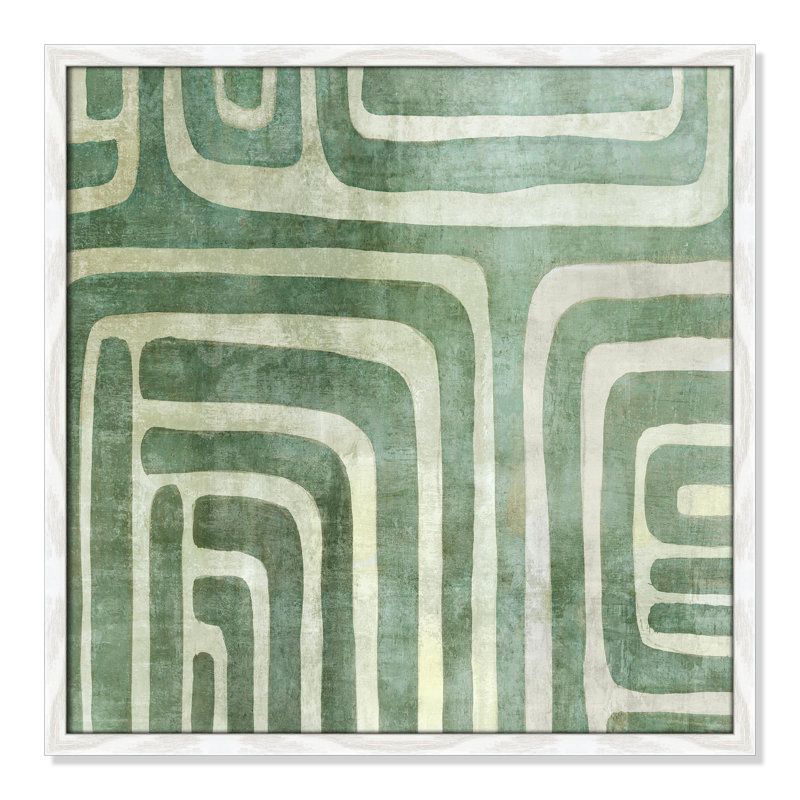 «Whimsical Green II» par Emma Peal, Papier avec cadre unique blanc, Pas de tapis, 23.5" H x 23.5" W x 0.75" D