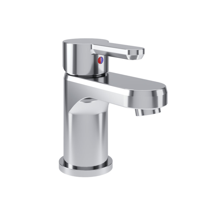 Solarity Single Handle Bathroom Sink Faucet With Push Pop Drain, Polished Chrome