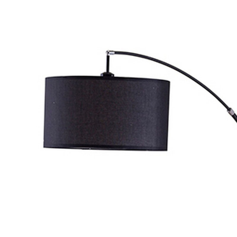 Lampe sur pied arquée 86 po Sanel, Noir, Noir
