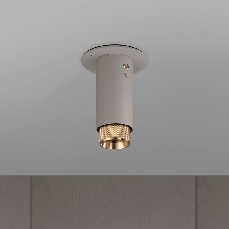 1 - Light Flush Mount, Brass, Stone