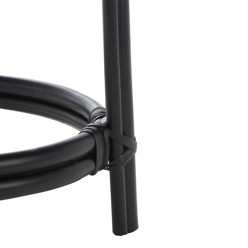 Tabouret de comptoir en bois massif 23,62 po Aamani, Noir