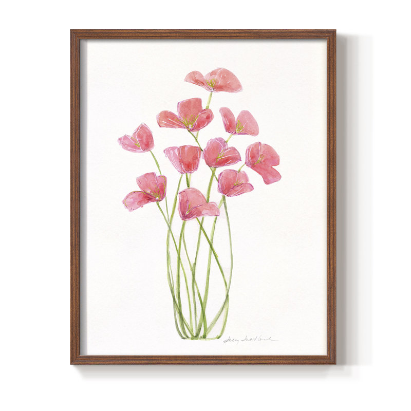«Intertwined Bouquet I», reproduction encadrée - bois massif, H 11 po x l 9 po, Noyer