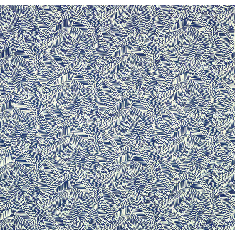 Tissu abstrait à feuilles, Bleu marine