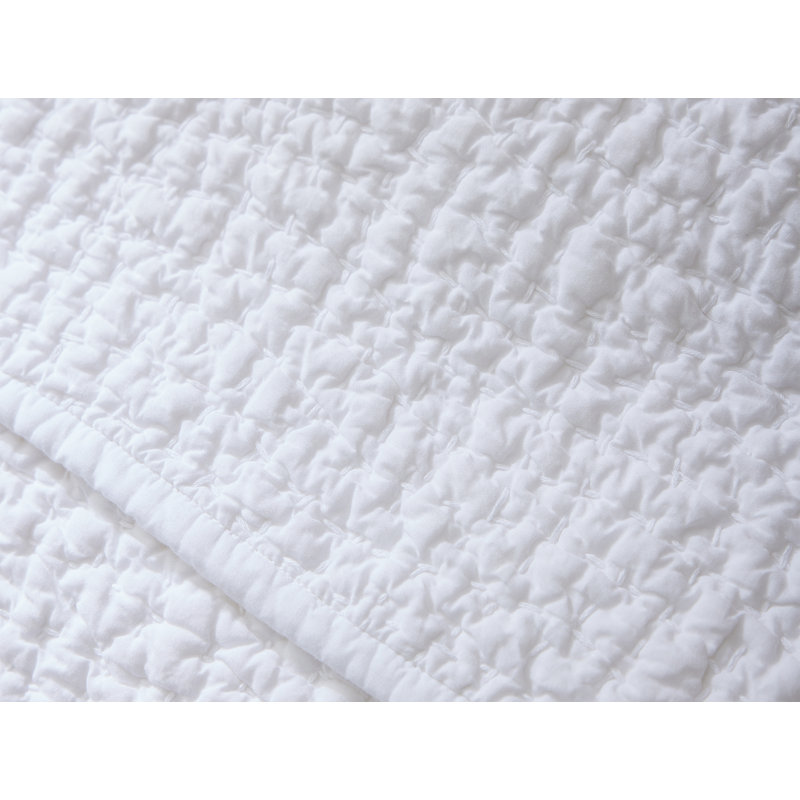 Pebbled Percale Quilt, Alpine White, Full/Queen Quilt