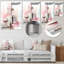 Dimensions des royaumes roses et gris - art mural abstrait en métal-1479303194
