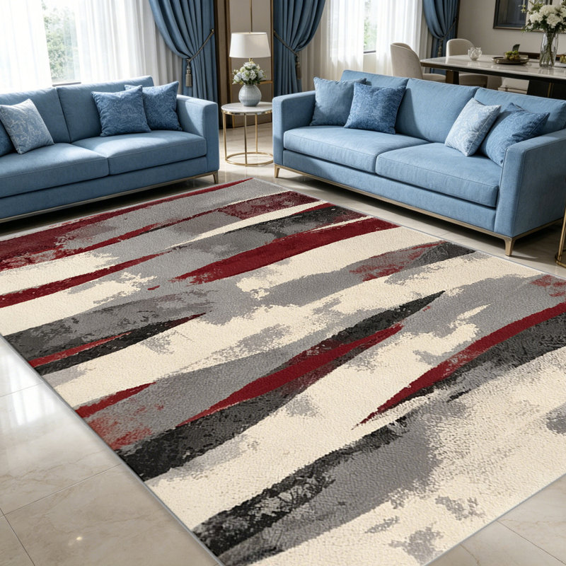 Abstract Red carpet-easy to clean, machine-washable, soft and comfortable; suitable for door mats, kitchens, living rooms, bedrooms, corridors, and laundry areas. Easy to clean, durable carpet for home decoration.