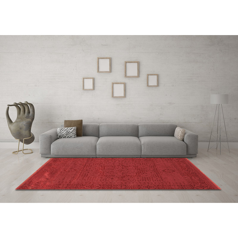 Washable Oriental Indoor Rug, Square 7'