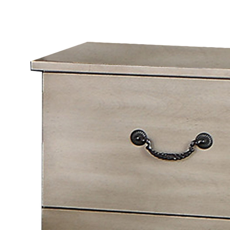 Table de chevet 2 tiroirs Runolfson, Marron clair