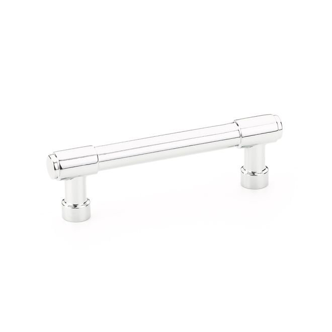 Emtek Jasper Bar Cabinet Pull, 3 1/2" Center to Center, Polished Chrome