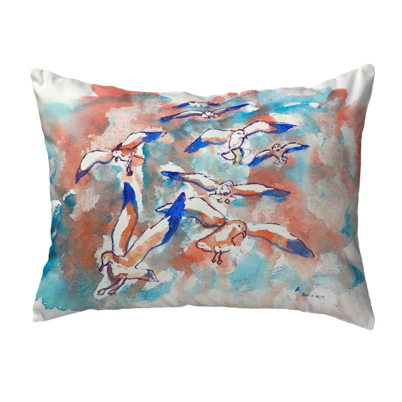  Housse et insert de coussin rectangulaire extérieur Gulls Flocking, 16 po x 20 po