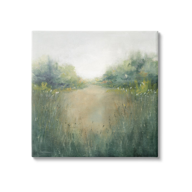 Green Lush Pond Landscape Canvas Wall Art, 24 x 24 Inches