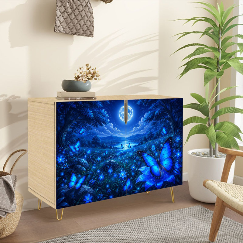 Buffet Buffet avec rangement Mystical Blue Butterfly