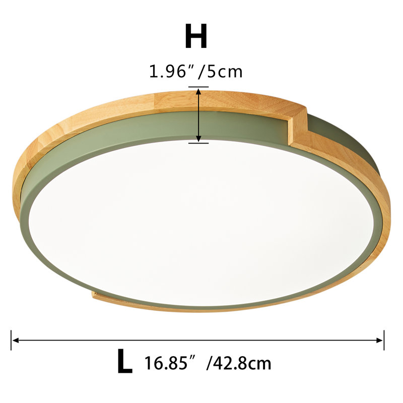Plafonnier encastré 1 lumière DEL 16,54 po, Vert