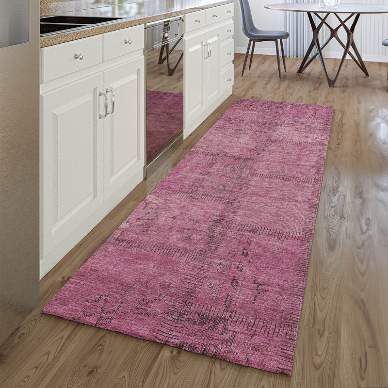 Premium Machine Washable Prisco Blush Rug, Runner 2'3" x 7'6"
