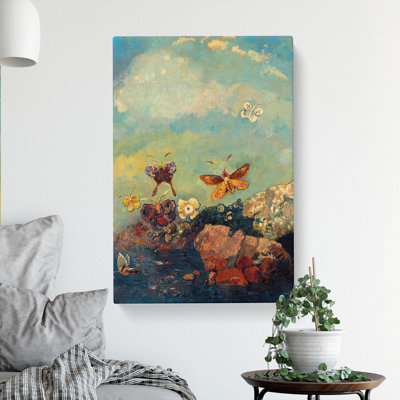 Butterflies by Odilon Redon - Wrapped Canvas