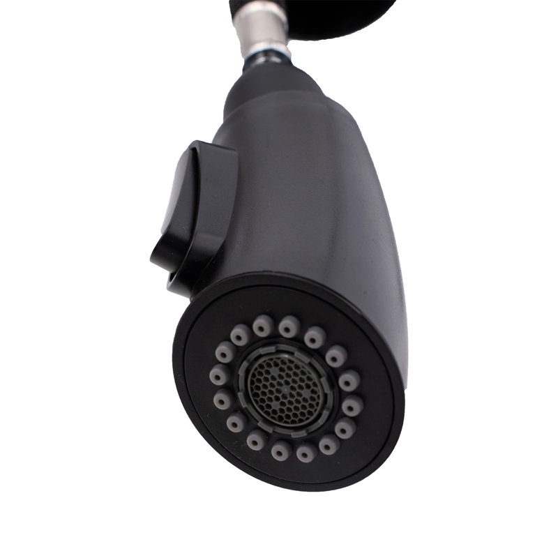 Single Handle Gooseneck 16.14 In. Pull Down Sprayer Kitchen Faucet W/ Button Control 360° Spout Swivel, 3-color Available