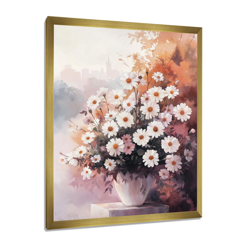 Kraemer - Floral Canvas Prints, H 44 po x l 34 po, Reproduction encadrée sans passe-partout, Doré