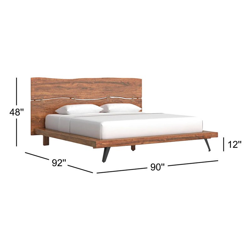 Madagascar Solid Wood Bed, King, Brown