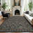 Vintage Floral Runner Rug, 8' x 10', Washable Polyester with Non-Slip Backing for Entryway, Kitchen or Bedroom, Brown-1083109841-1083109842