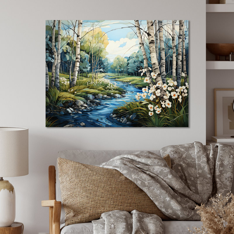 Décoration murale en bois Birch Woods Whispering Winds - Bouleau en métal, H 30 po x l 40 po x P 1 po