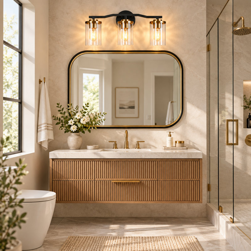 Sasakwa 3-light Dimmable Black Vanity Light