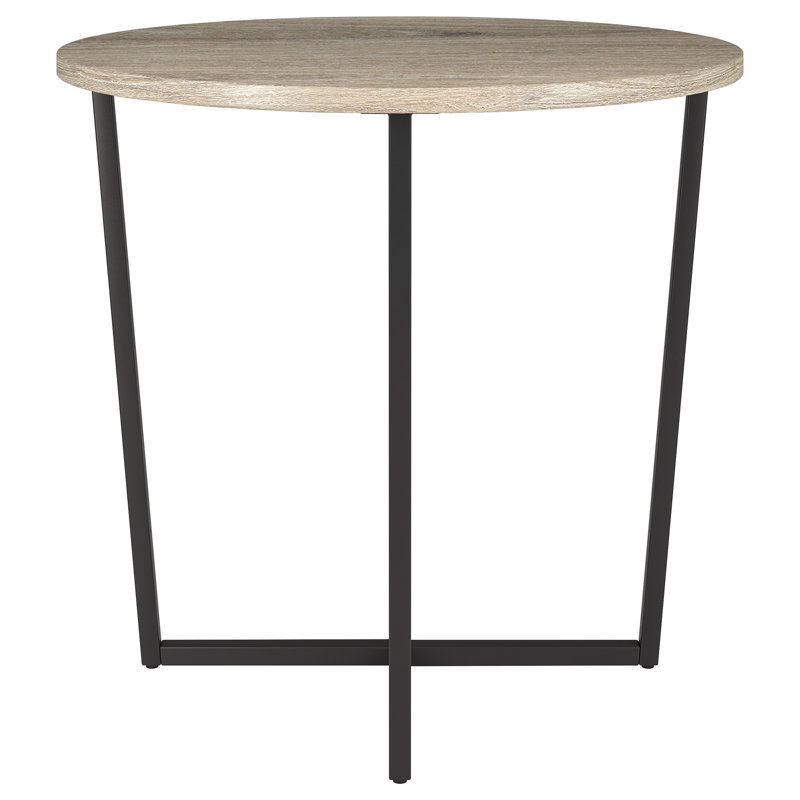 Cross Legs End Table, Antiqued Grey Oak