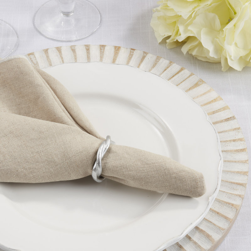 Silver Twisted Resin Napkin Rings Set of 4