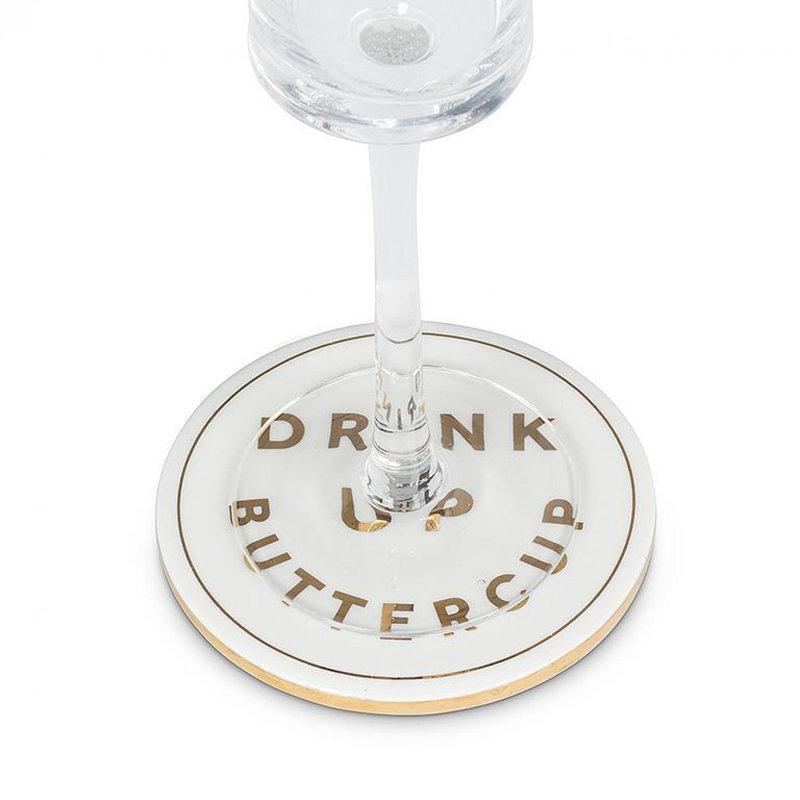 «Drink Up Buttercup Coasters»