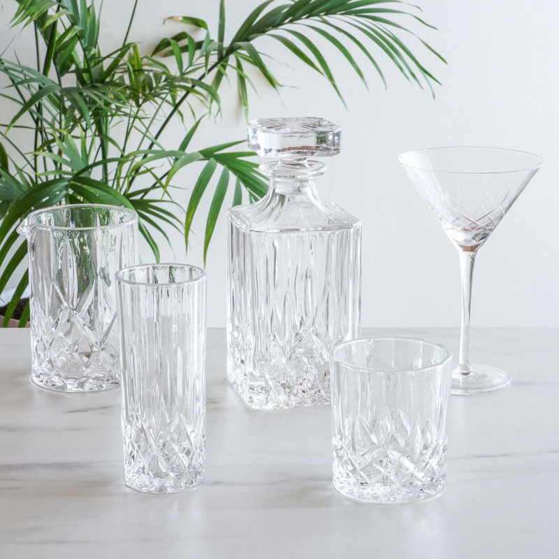 Verres à bille Viski Admiral, verres à facettes en cristal sans plomb, ensemble de 2, contient 9 oz