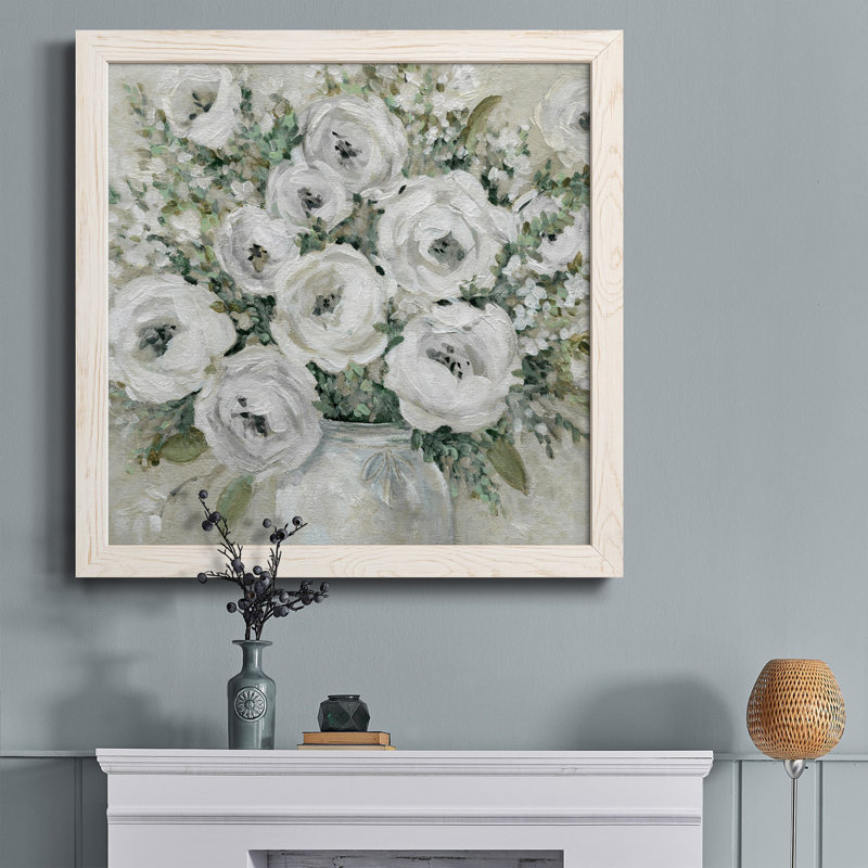 Cottage Charmer II - peinture sur toile encadrée, H 35,5 po x l 35,5 po x P 1,5 po, Cadre blanc