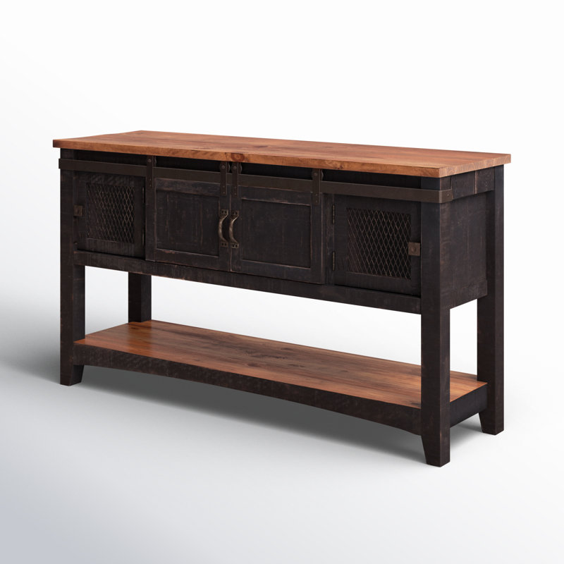 55'' Solid Wood Console Table, Dark Brown