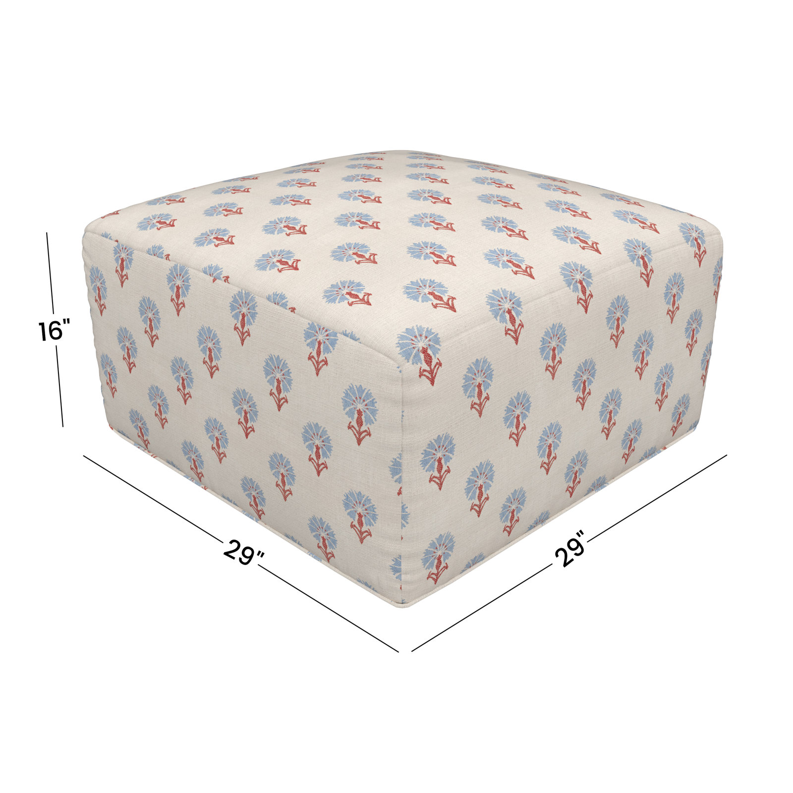 Eliana Sunbrella® Patio Ottoman, Sunbrella Mira Bluebell