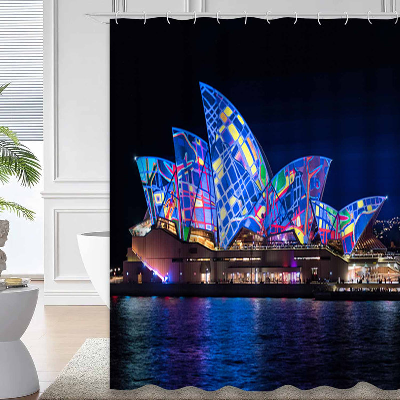 Rideau de douche Sydney avec 12 crochets, L 72 po x l 78 po