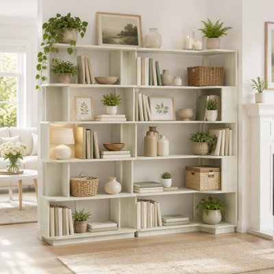 Bibliothèque d'angle peu encombrante de 90 cm + bibliothèque extensible de 80 cm, ensemble de 2 tablettes, meubles combinés et assortis