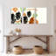 «Tropical Monstera Leaves and Geometric Shape», art mural sur toile, impression de style aquarelle (ensemble de 3)-750279009