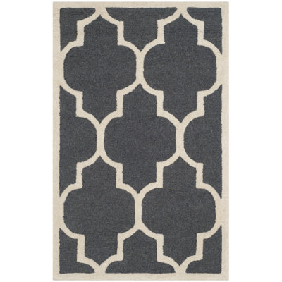 Rotteck Geometric Wool Hand Woven Area Rug