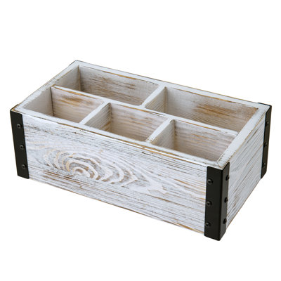5-Slot Wood Media Remote Control Holder