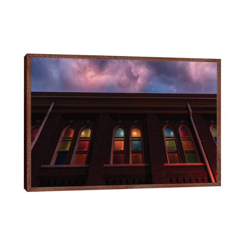 Sunset At The Ryman by Bethany Young - Print on Canvas, 45.72cm H x 66.04cm W x 3.81cm D, Classic Brown Wood Framed