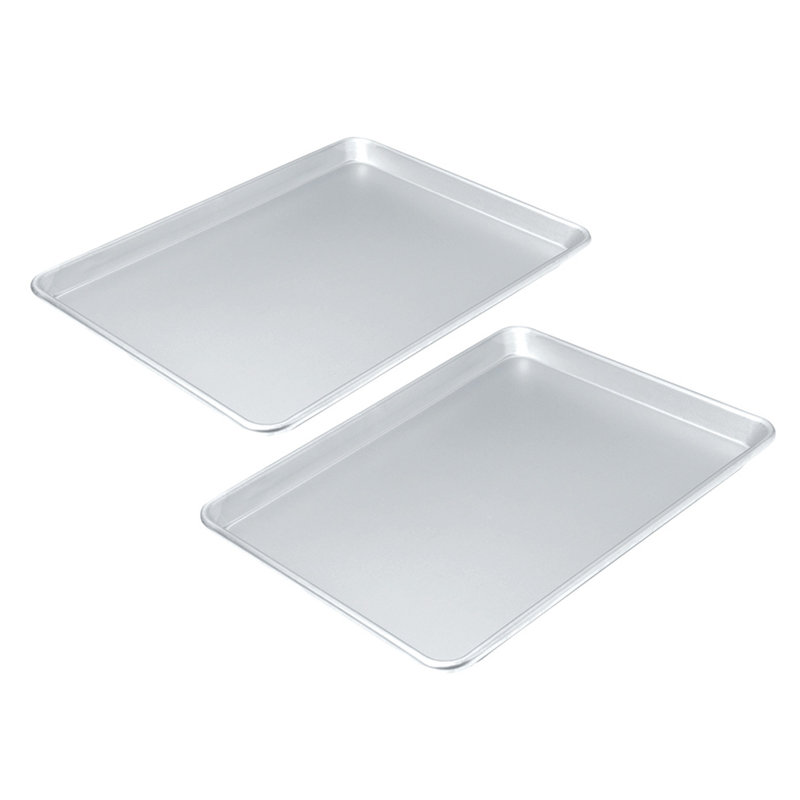 Set of 2 Aluminum Non-Stick Rectangular Baking Sheets