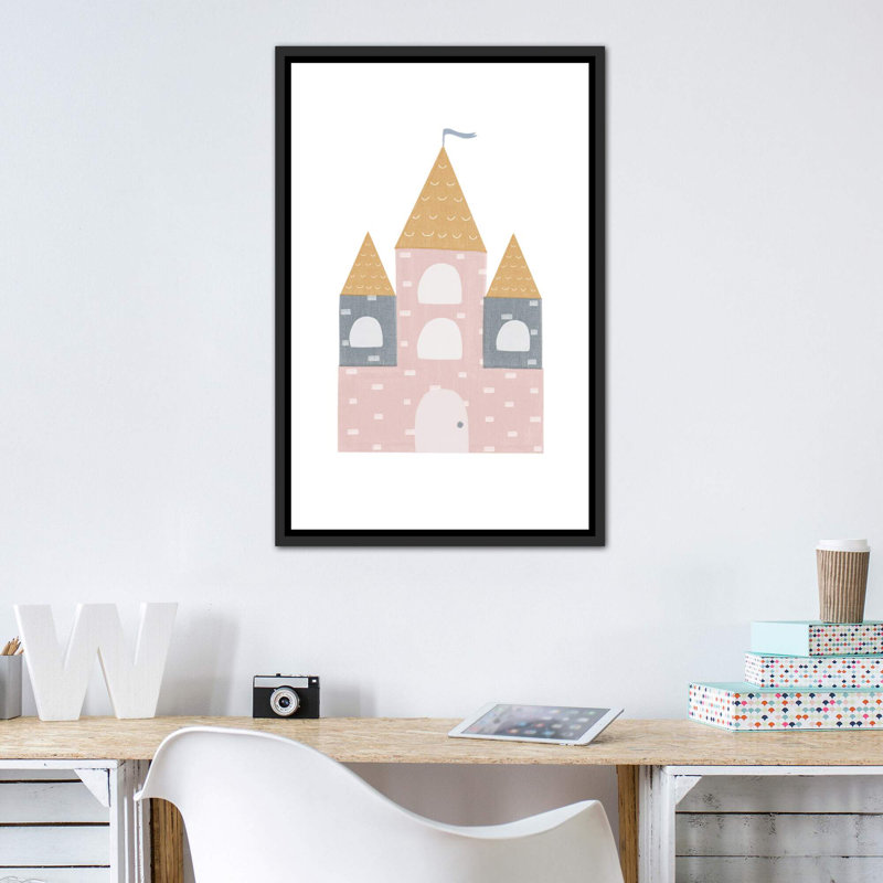 Décoration murale château pour enfants, Toile tendue, H 40 po x l 26 po x P 1,5 po