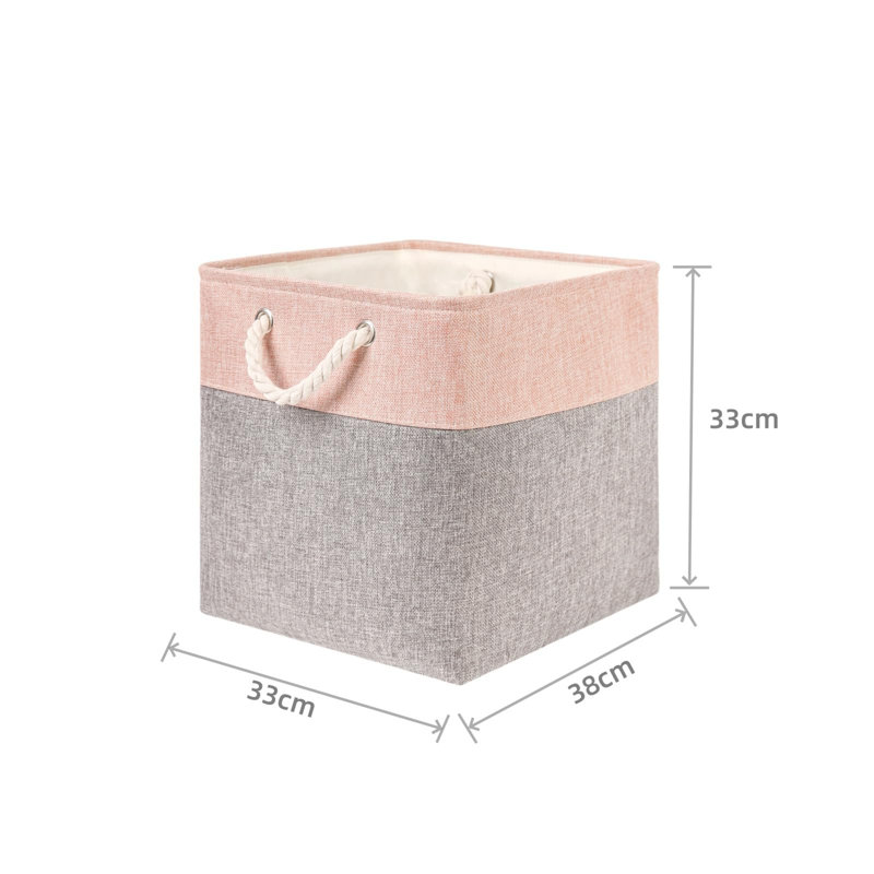 Longshore Tides Fabric Storage Bag, Grey/Pink