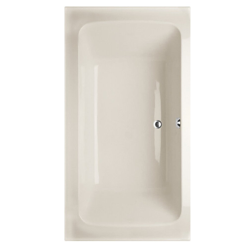 Rachael 72'' x 36'' Soaking Acrylic Bathtub, Biscuit, Polished Chrome