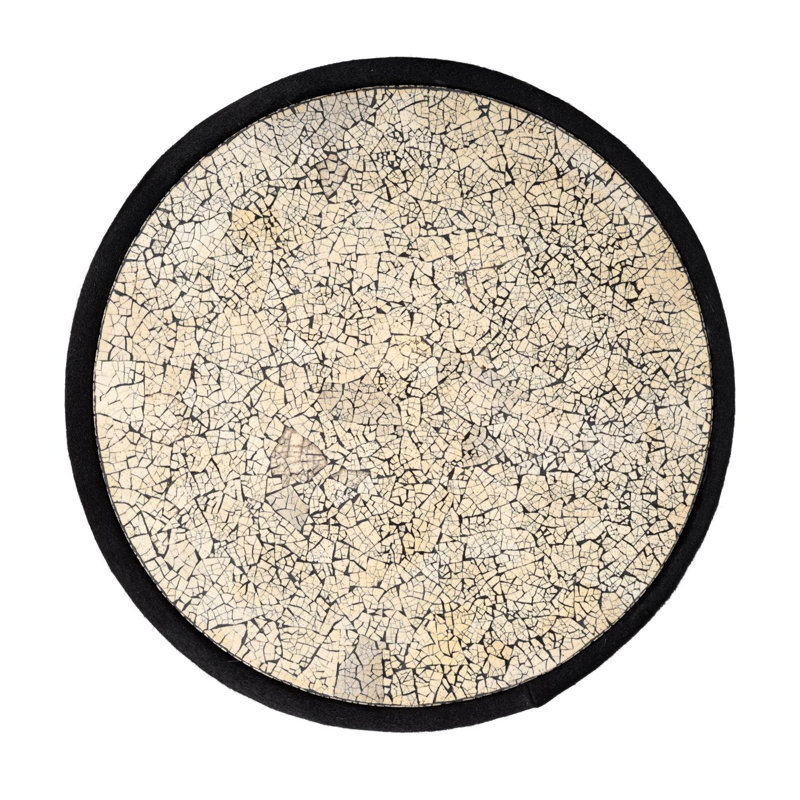 Egg Mosaic & Black Cow Hide End Table