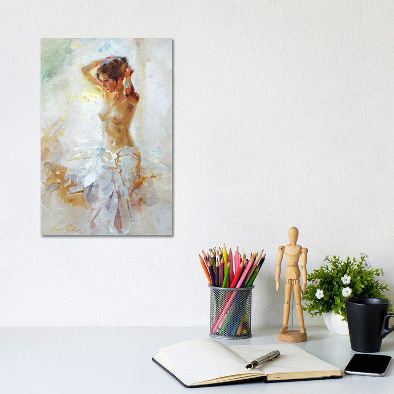 Model By The Window by Igor Zhuk - Wrapped Canvas Painting, Wrapped Canvas, 20.32 cm H x 30.48 cm W